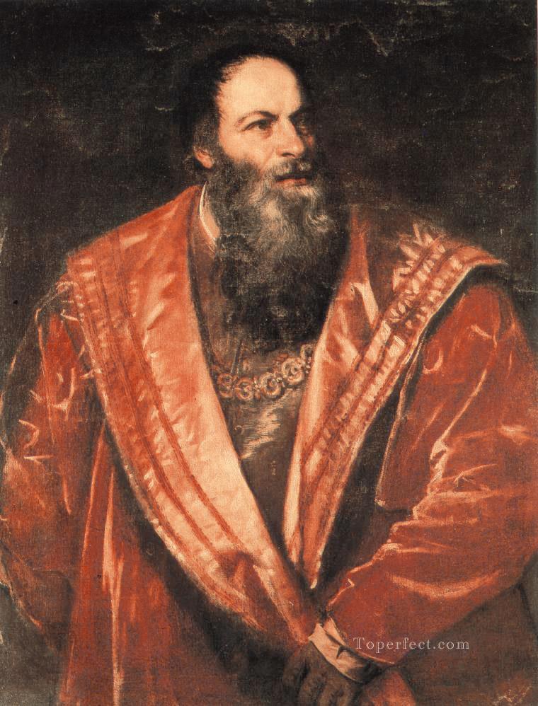 ピエトロ・アレティーノ・ティツィアーノ・ティツィアーノの肖像油絵